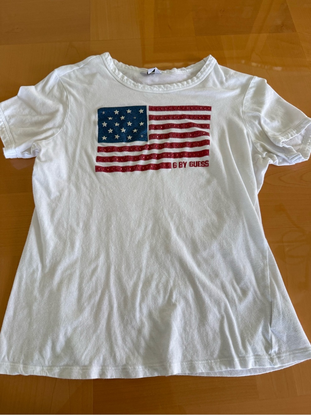 G by Guess American Flag Studded Graphic Tee Women’s S